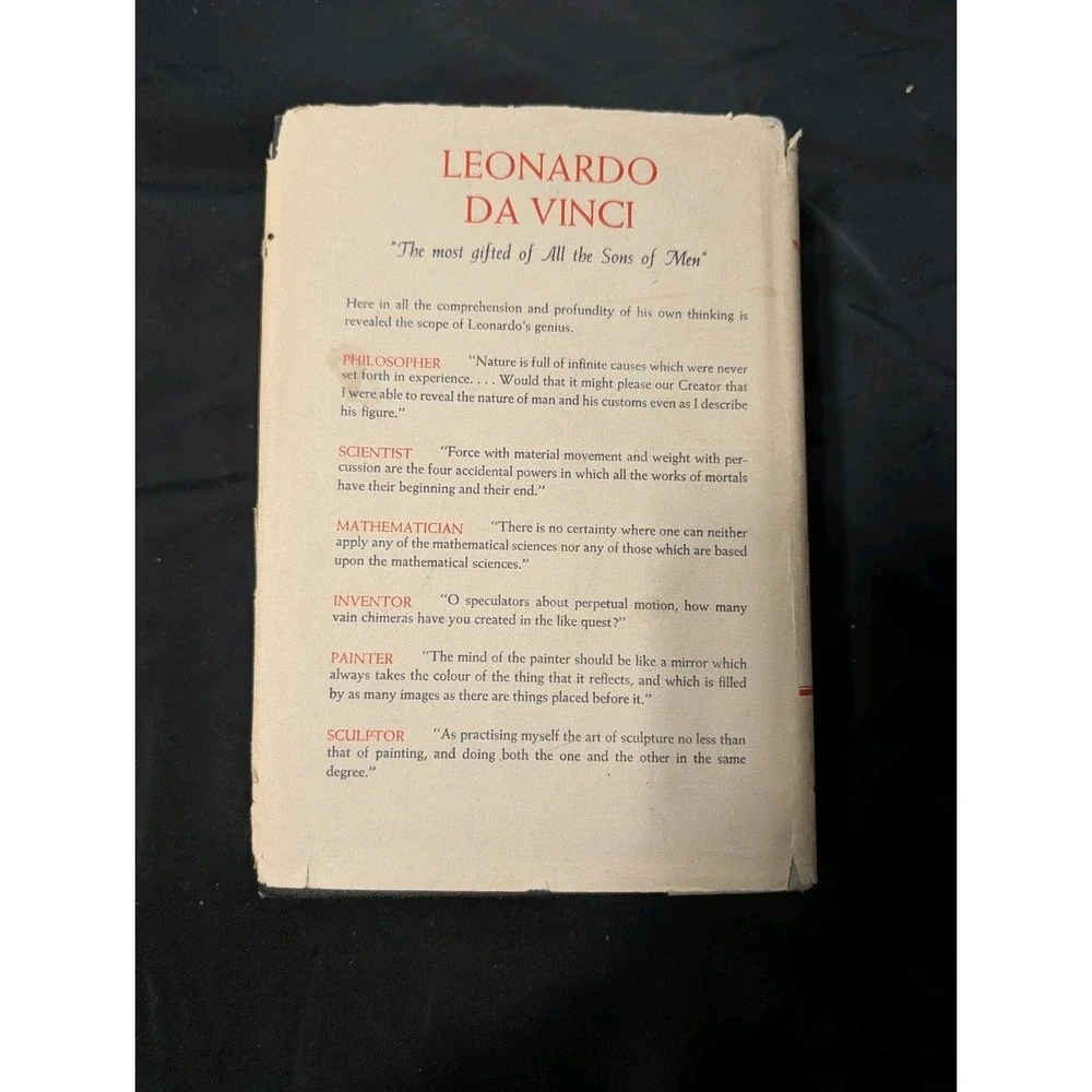 1955 The Notebooks of Leonardo Da Vinci Edward MacCurdy One Vol HC George Brazil